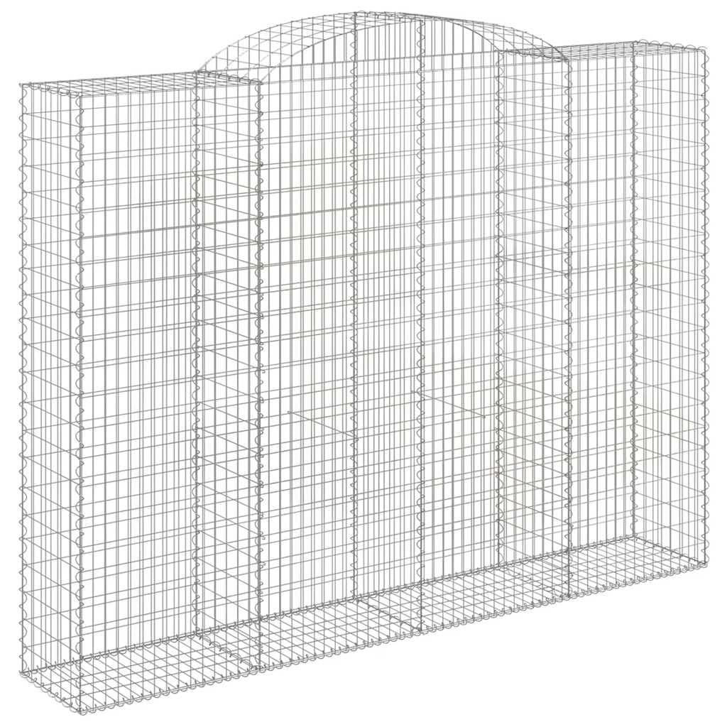 Pared de gavión estable con arco alto de hierro galvanizado como protección visual y barrera de jardín insonorizante para aplicaciones decorativas en exteriores 4 unidades