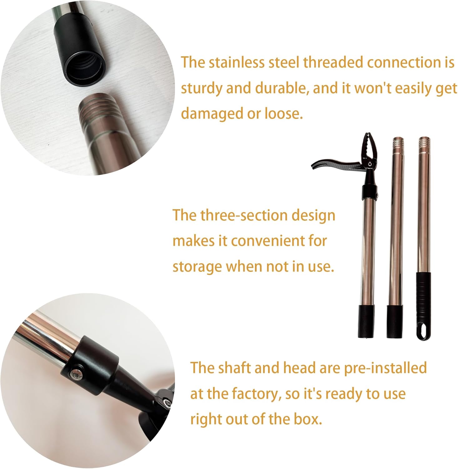 Stand-up Weeding Tool with Long Handle and 4-Claw Steel Head Design; Easily removes Weeds Without Bending, Pulling, or Kneeling.