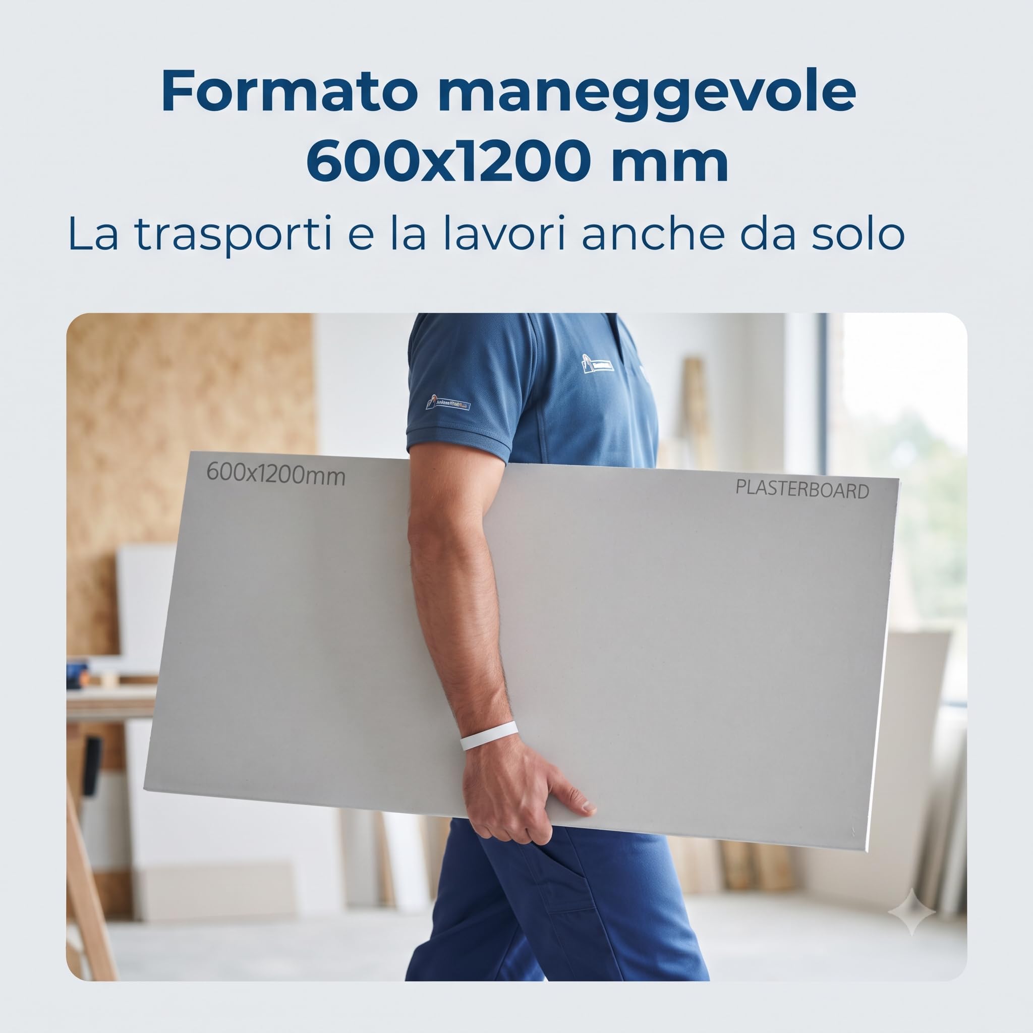 LEMAG Pannello Cartongesso Bianco 600x1200 mm Spessore 10 mm — Lastra Formato Piccolo, Facile da Trasportare e Tagliare | Pareti, Contropareti e Controsoffitti | Riparazioni, Nicchie e Fai da Te