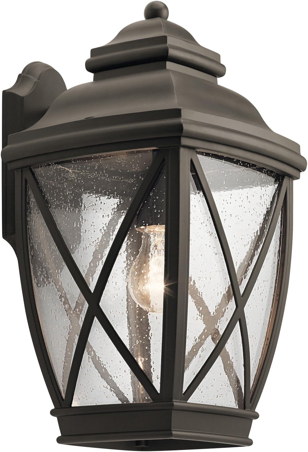 Kichler 49842OZ One Light Outdoor Wall Mount, Bronze/Dark