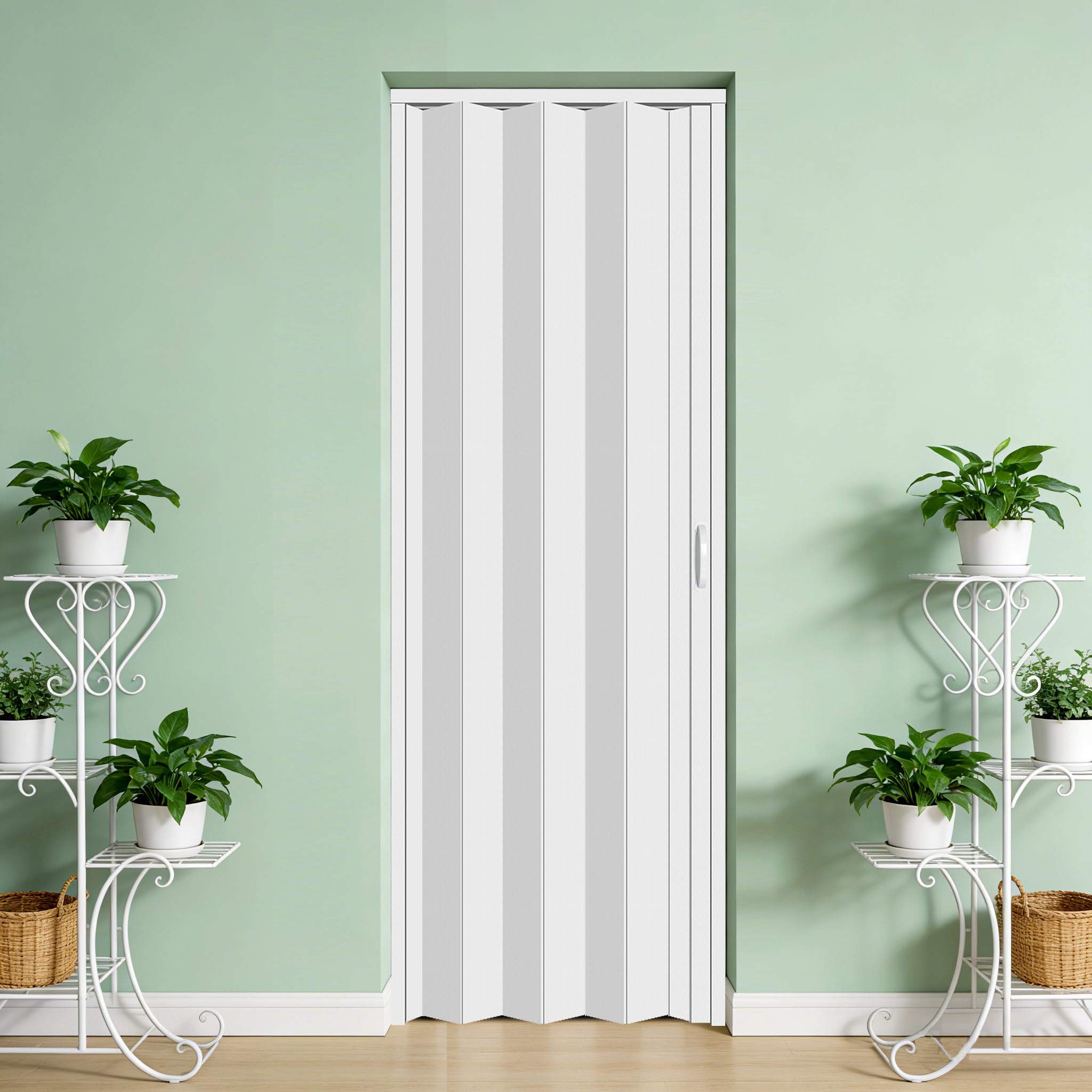 104RDHOUSE 30x80 White PVC Accordion Door
