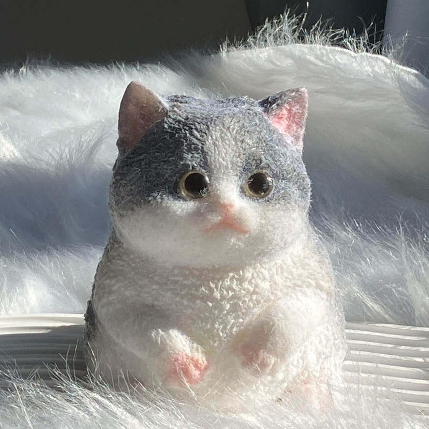 Big Taba Squishy Cat, Handmade Large Cat Taba Toys, Stress Relief, Funny, Cute Soft Cat Squishy Stress Toy Gifts.(Large Blue and White Cat)