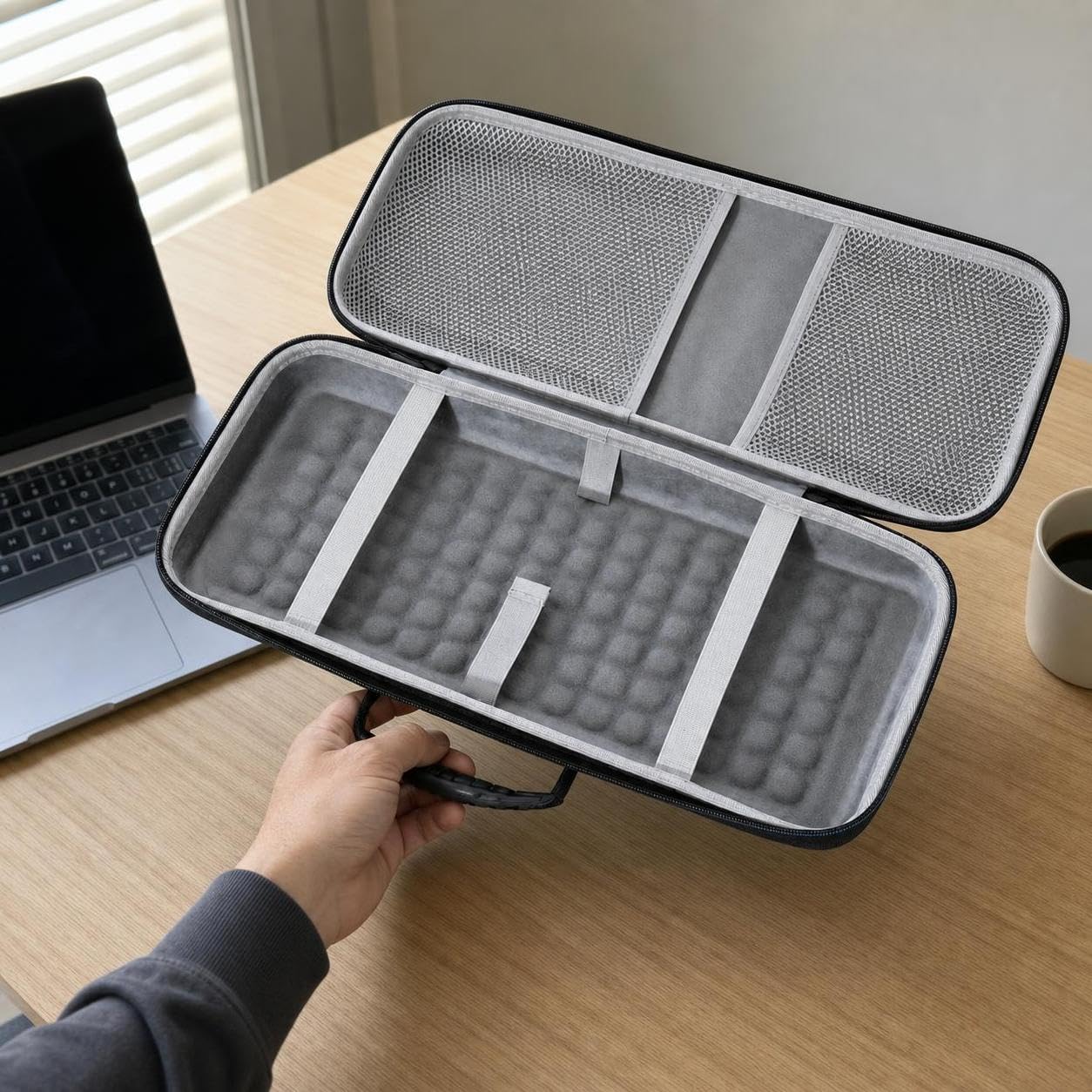 Funda Almacenamiento para Teclado Inalámbrico K98M K98S EVA con Cremallera Resistente a Golpes y Protección Polvo para y Uso Diario