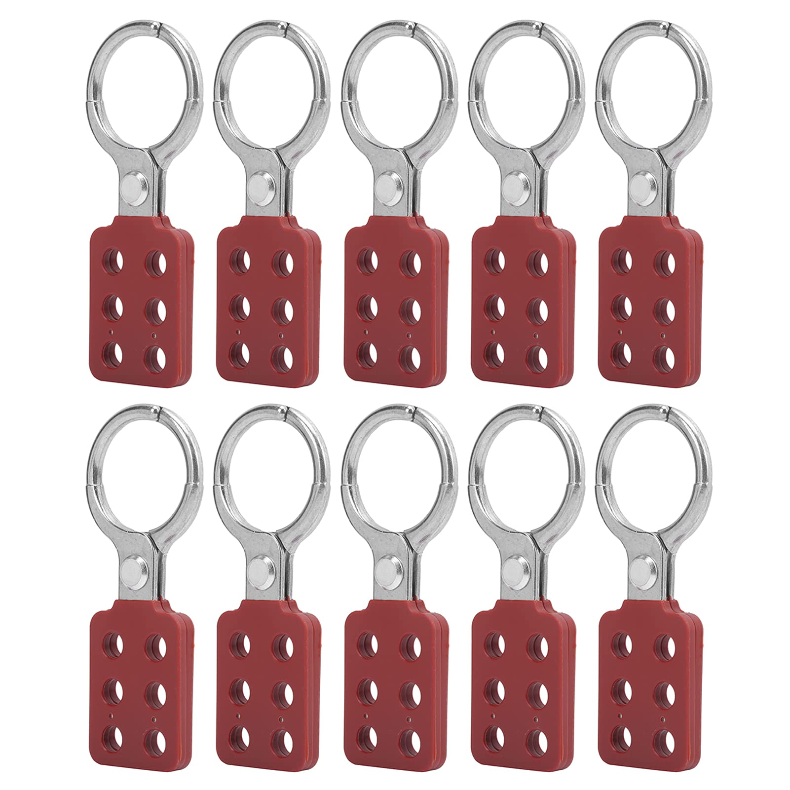 XHTLLO 10 Pack Lockout Hasp, 38mm 1.5in, 6 Hole Aluminium Safety Hasp for Industrial, Chemical, and Flammable Environments