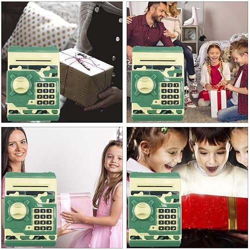 Miniatura 6 de Alcancía - Mini ATM electrónico para niños, papel de desplazamiento automático, caja de ahorro, bloqueo de código de contraseña para niños y niñas,