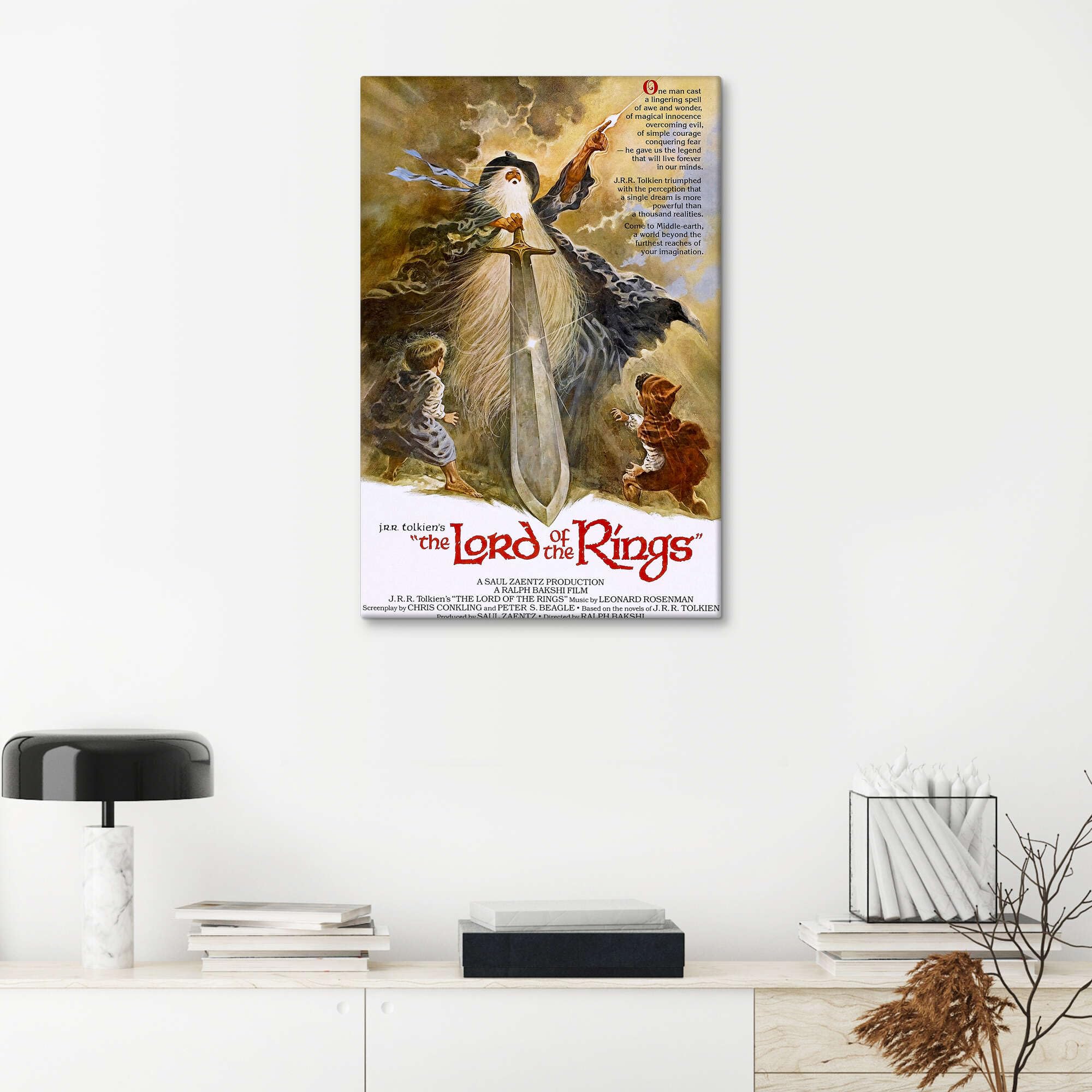 Posterlounge The Lord of the Rings (Il signore degli anelli) Stampa su tela | 60 x 90 cm Quadri Decorazione per pareti