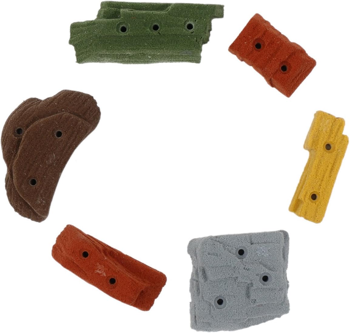Atomik Rock Climbing Holds Set of 6 Screw-On Sandstone Style in Assorted Earth Tones