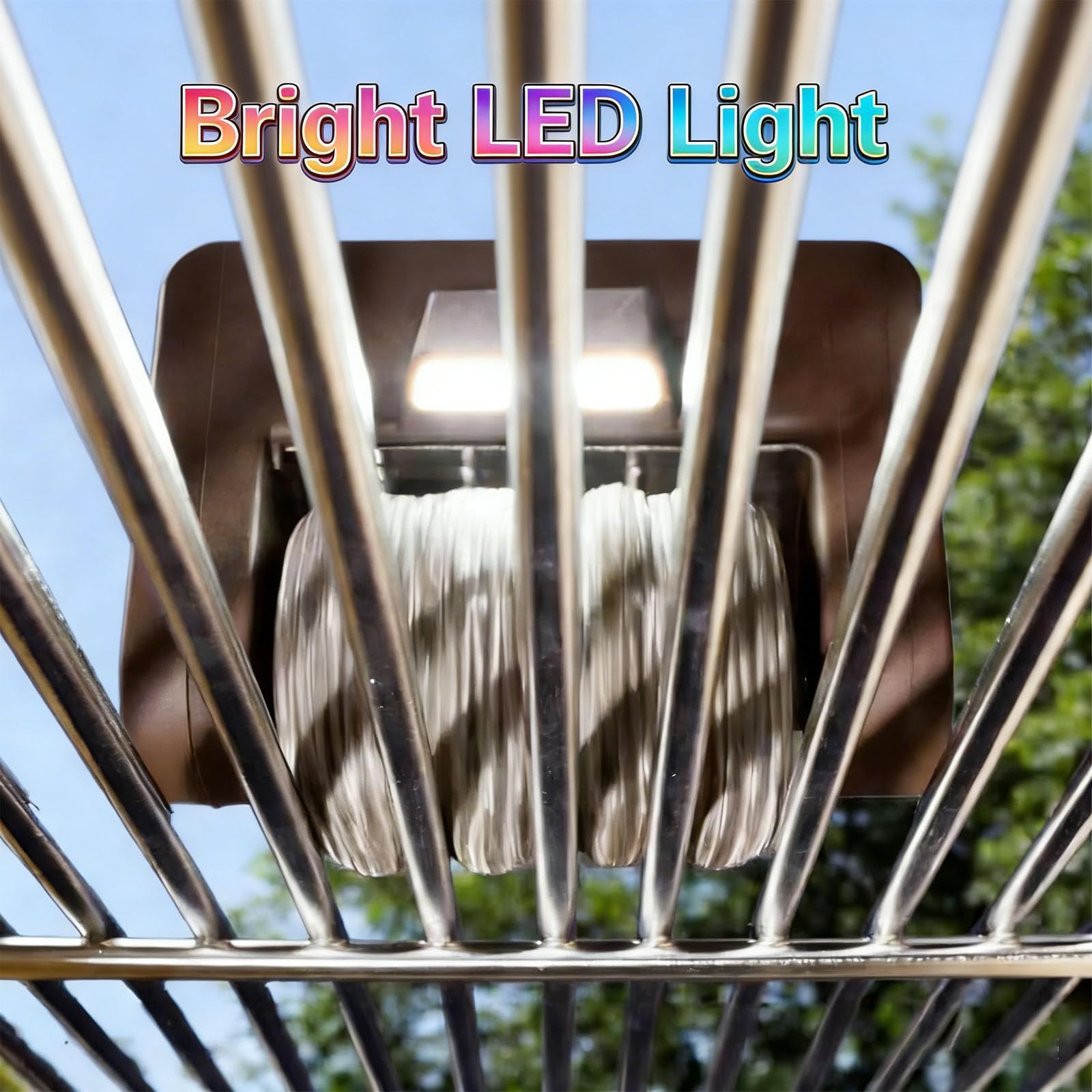 Spazzola elettrica per la pulizia della griglia, testa in acciaio inox senza setole, con luce LED, motore da 350 giri/min, strumento di pulizia ricaricabile per barbecue a gas in porcellana