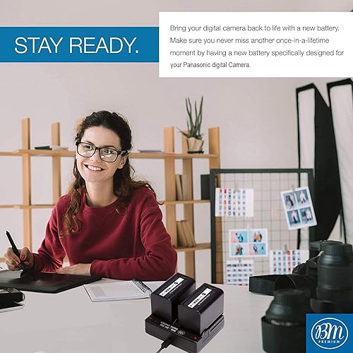 Miniatura 6 de BM Premium 2 baterías VW-VBD58 y cargador de doble bahía para Panasonic AG-VBR59, BGH1, HC-X1, HC-X1500, HC-X2000, AG-CX10, AG-CX350, AG-UX180,