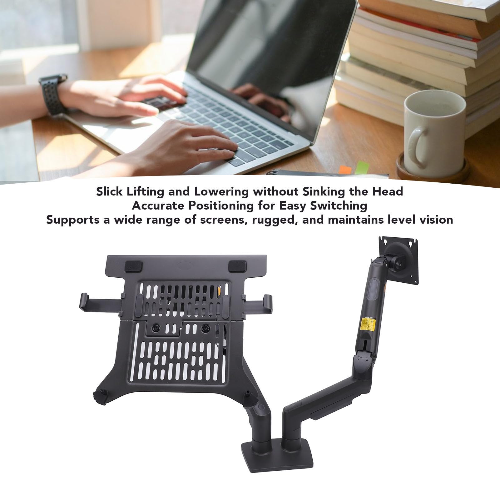 Fabater Supporto Regolabile per Laptop e Display F160-FP Robusto Supporto Combinato 2 in 1 per Programmatori di Giochi da Lavoro Display da 17-30 Pollici Laptop da 10-17 Pollici