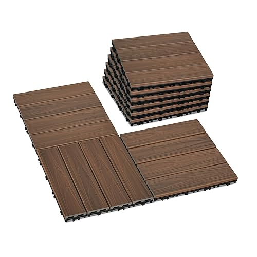 9 Pack Deck Tiles, 12''X 12'' Interlocking Deck Tiles All