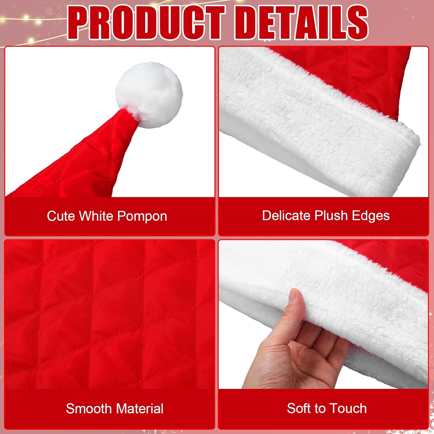 Gejoy 33 x 21 Inch Christmas Tree Topper Large Santa Tree Topper Red Santa Hat Christmas Trees Ornament for Winter Xmas Holidays Party Decorations (Plaid)