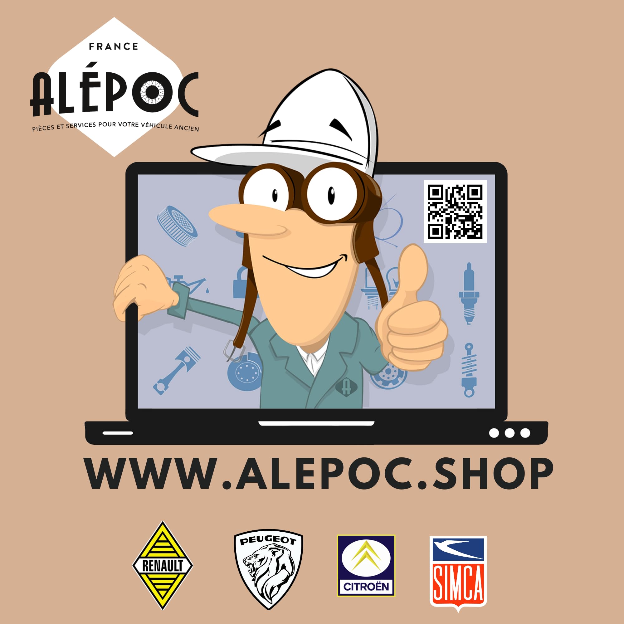 Alépoc - Maître cylindre de frein Ø25.4mm compatible Peugeot 202, 203, 403U, 404, 404U - Conforme à l'origine OE 460182 et 460111 - Pièce auto fiable pour système de freinage de véhicule ancien.