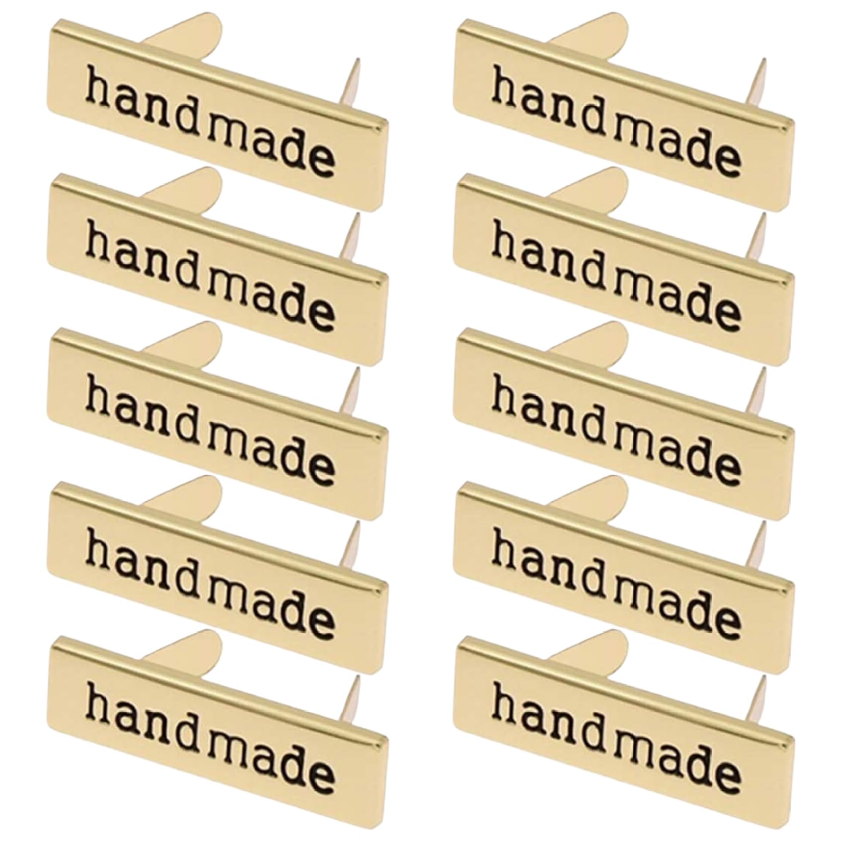 Monetais 10PCS 1.6x0.5 Metal Tags for Labeling Clothes Jeans Shoes Bags, Rectangle Bag Labels DIY Craft Sewing