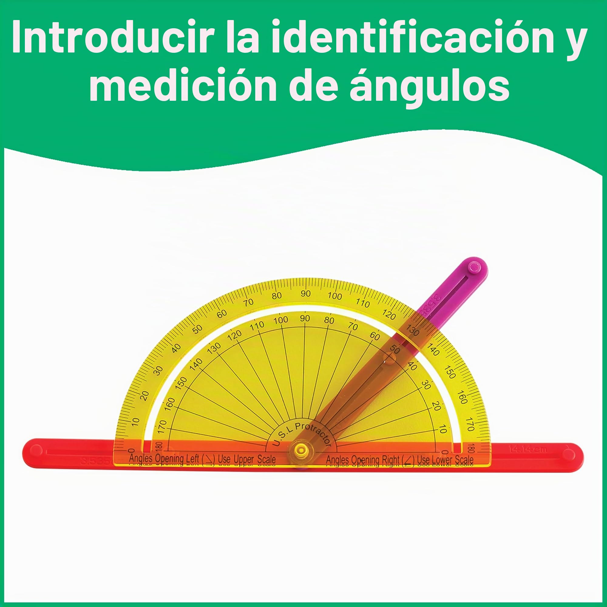 edxeducation GeoStix Deluxe Set | Teach Geometry | 100 Construction Sticks, 2 Protractors, Activity Cards | Manipulative for Math, Art and Fine Motor Skills