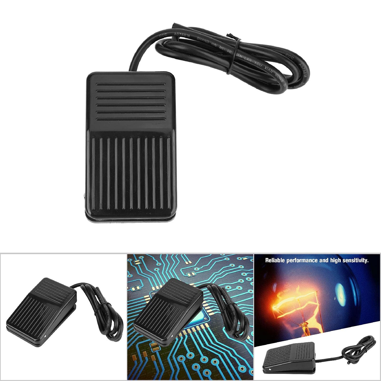 Gebildet 2pcs 250VAC 5A Momentaneo Interruttore A Pedale,Antiscivolo Industriale - Foto 4