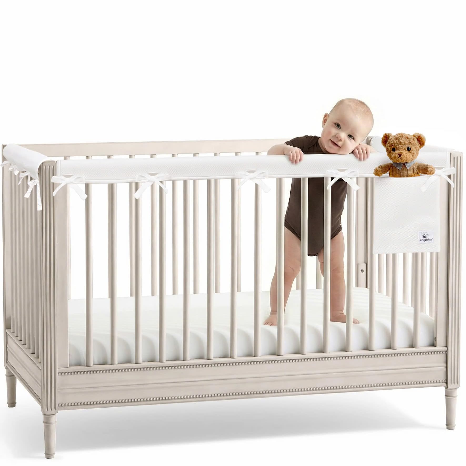 CHIPCHIP 3-Pack White Mesh Fabric, 1 Long Panel 51"x7" + 2 Short Panels 27.5"x7"