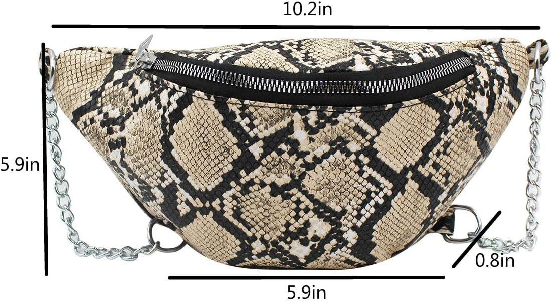 Up To 40% OFF Suillty Women Stylish Snakeskin Fanny Pack With Adjustable Belt Waist Bag Phone Purse for Pants Jeans Dresses
