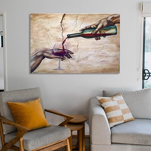 Miniatura 6 de Póster de arte abstracto moderno nórdico con manos de copa de vino tinto, pintura en lienzo, decoración de sala de estar, cuadros e impresiones