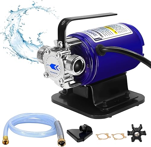 Bomba eléctrica de transferencia de agua de 115 V 110 HP con kit de manguera en línea, bomba autocebante de drenaje de piscina portátil de 330 GPH