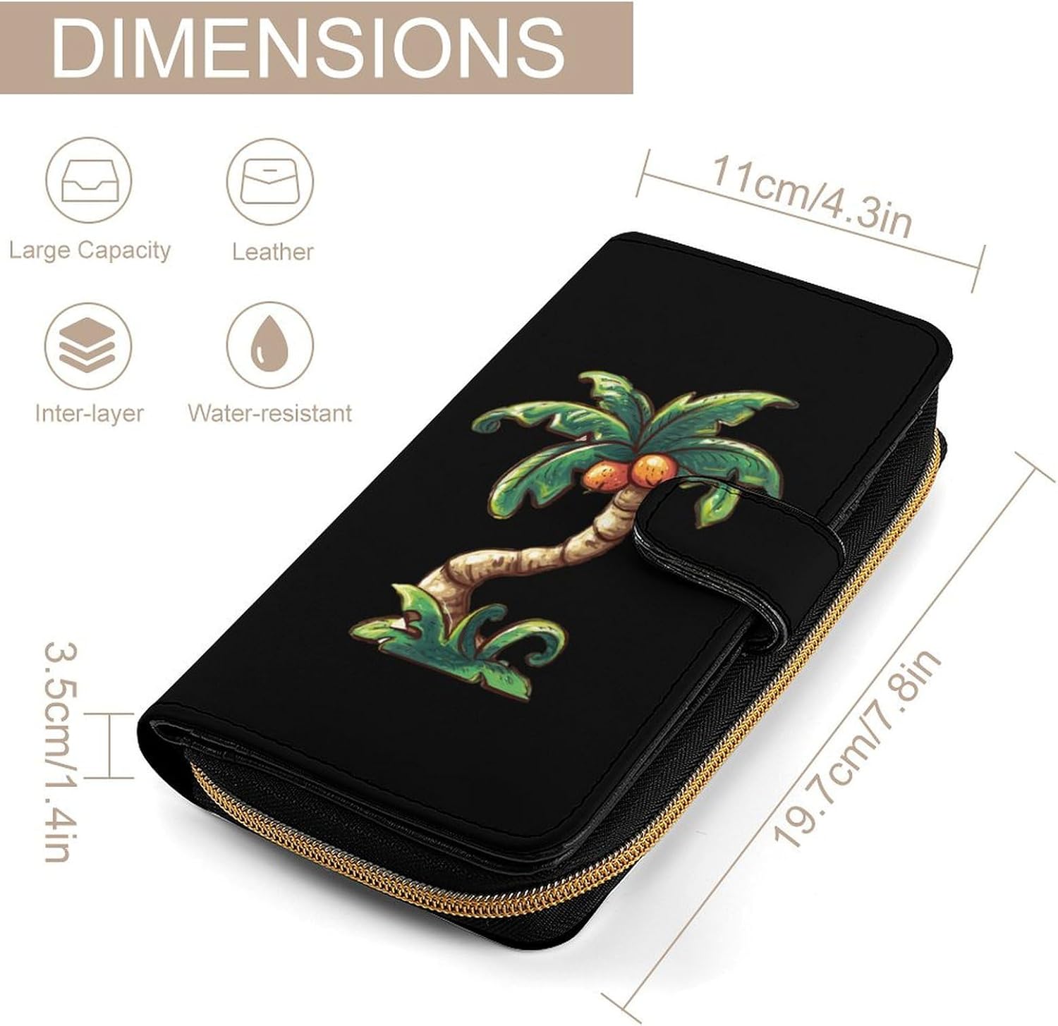 Enchanting Coconuts Trees Womens Wallet for Men Slim Purse Clutch Handbag with Card Holder