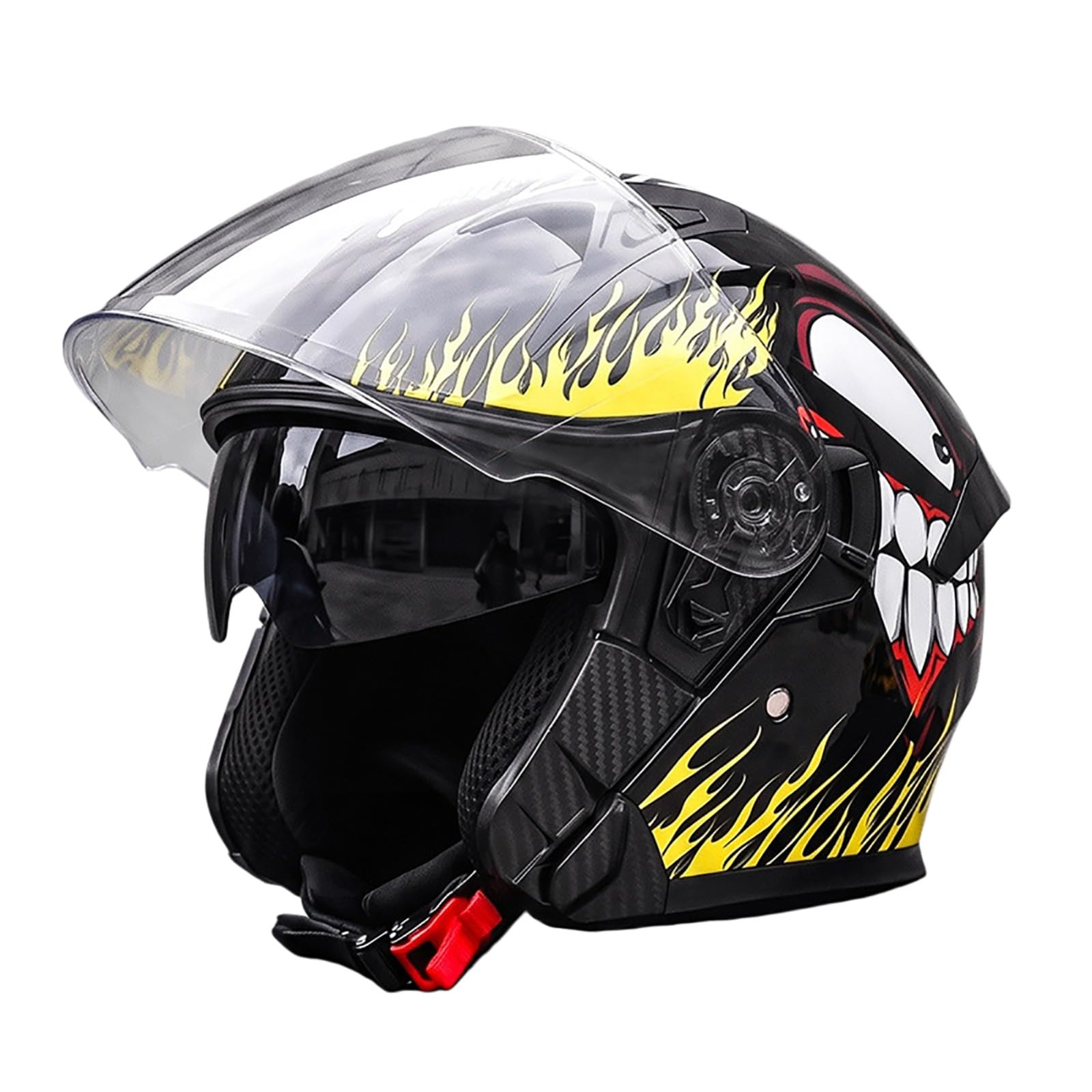 Casco De Moto Abierto con Doble Visera, Casco Tipo Jet para Ciclomotor Cruiser, Homologado ECE 22.06, Casco De Moto para Carretera para Adultos (Hombres Y Mujeres). 12,L(58-59CM)