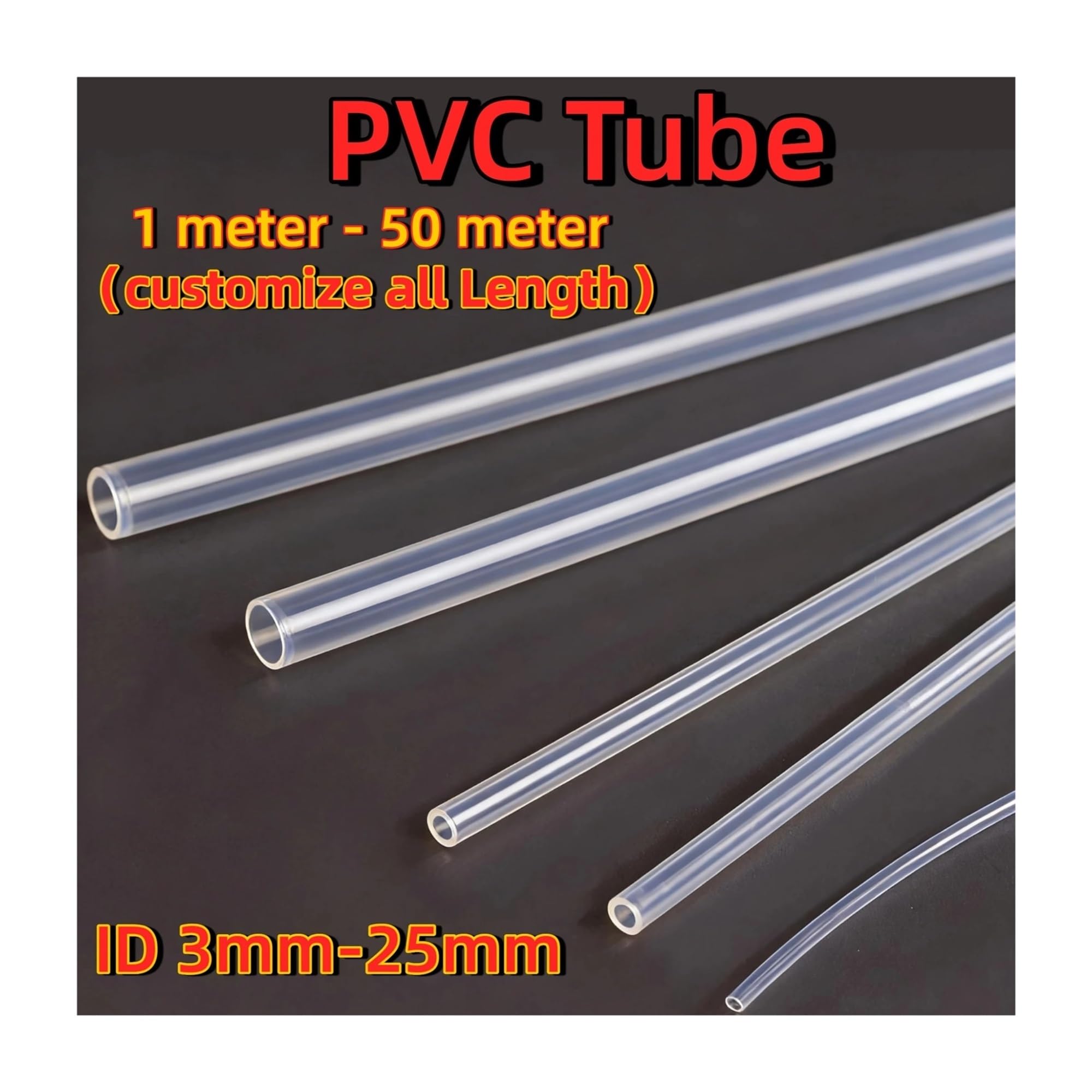 Tubo PVC transparente 3–30mm ID agua acuario jardín desagüe | Tubo flexible de PVC transparente, DI 3-30 mm, for uso en acuarios, bombas de jardín, y drenaje(12Meter,ID 25mm X OD 29mm)