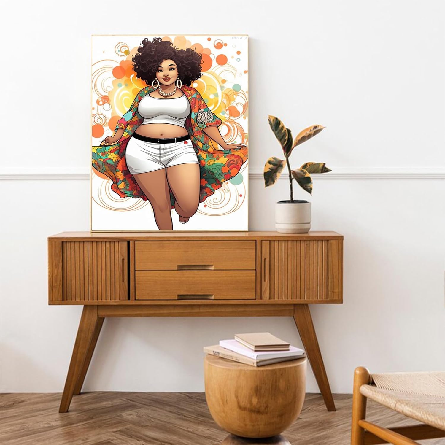 OKSGYTA Paint by Numbers African American for Adults, Acrylic Oil Painting by Numbers Kits for Beginner with Brushes Art Crafts Canvas for Home Decor 16x20 inch / 40x50 cm