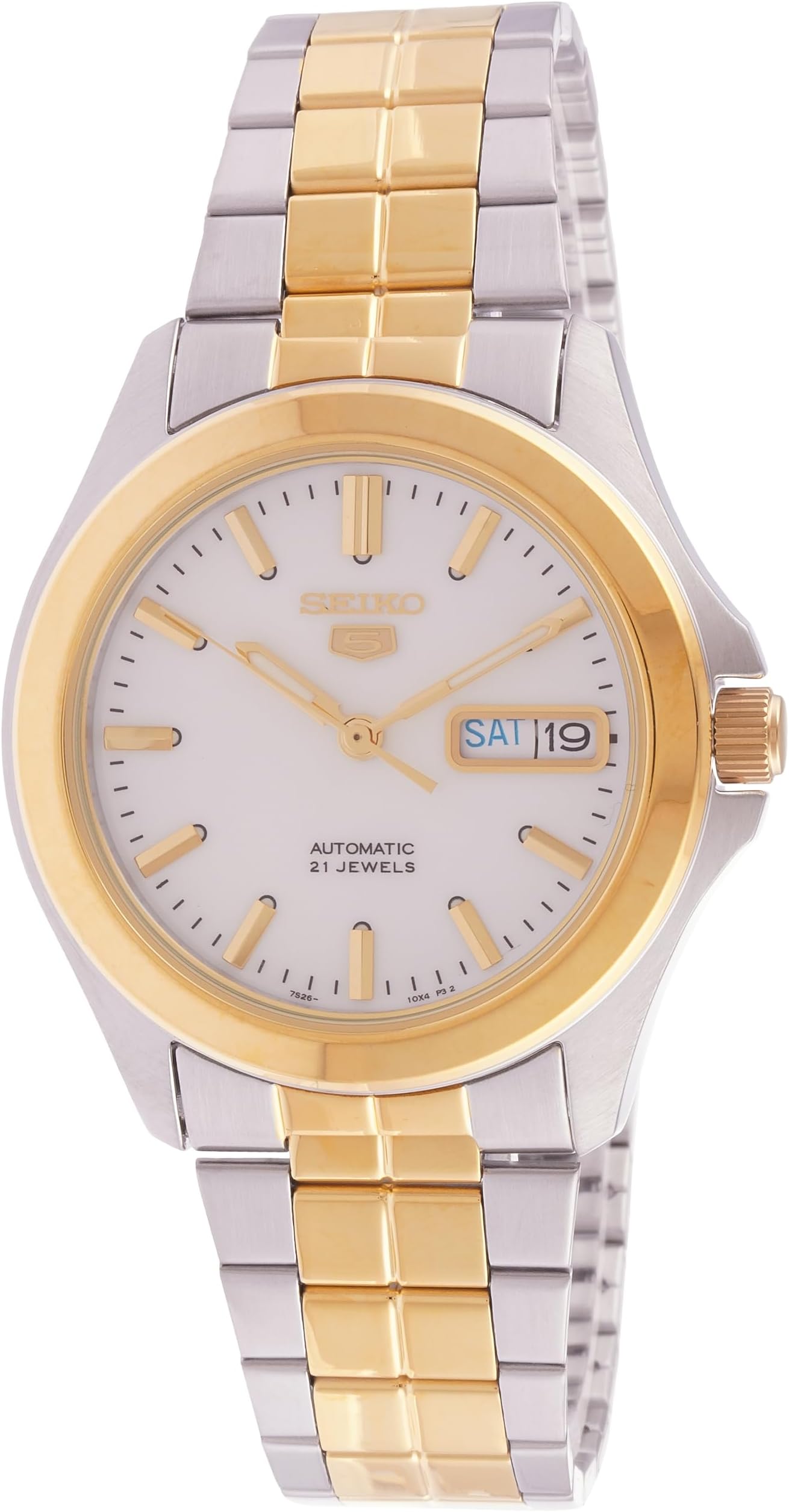 Men's SNKK94 Two Tone Stainless Steel Analog with White Dial Watch