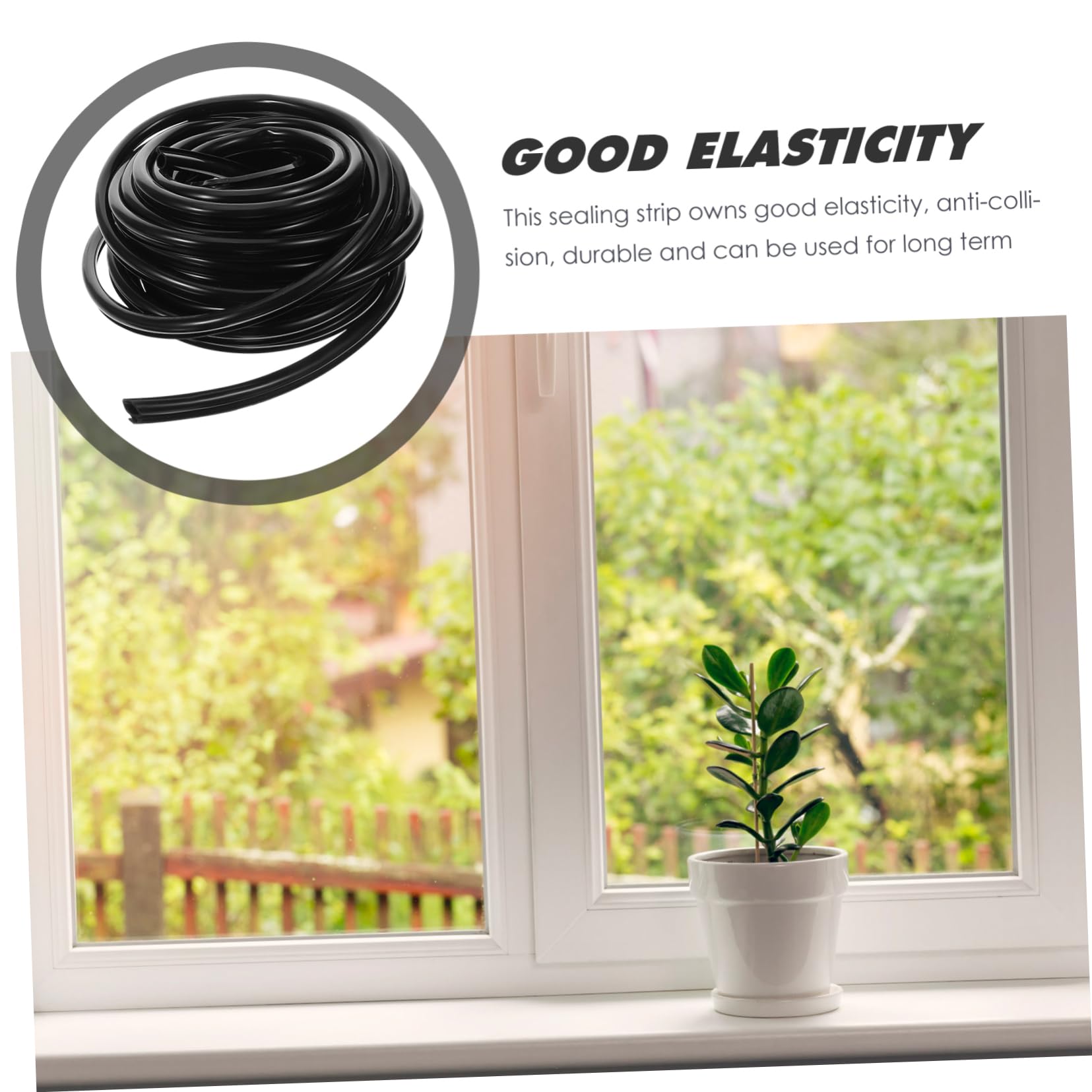 Outanaya Striscia Guarnizione in Silicone e Nero Finestre Antivento per Finestre di Tenuta di Spifferi Materiale Resistente e Isolamento Efficiente per Porte