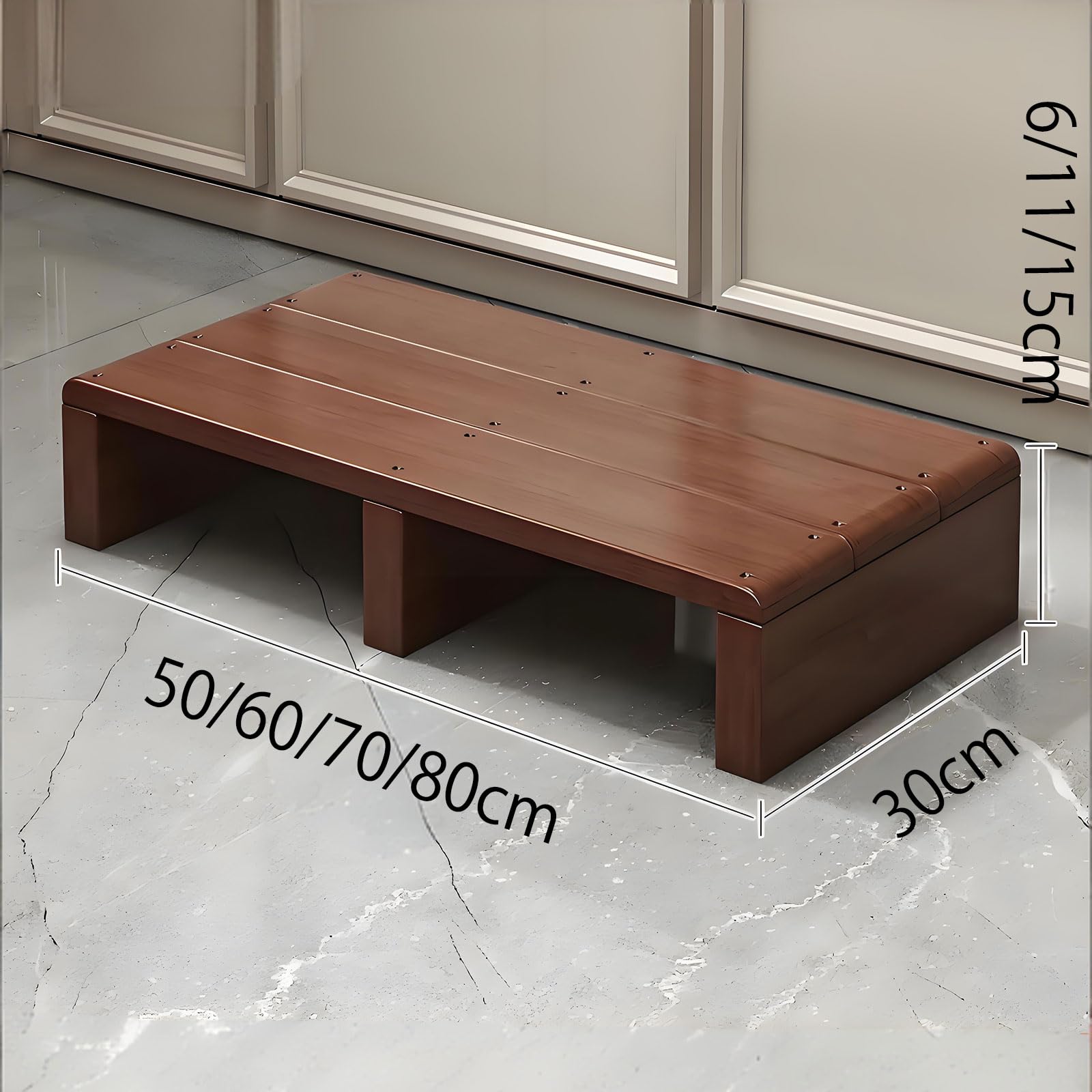 Taburete Taburete Escalonado Taburete de Madera Antideslizante para Ancianos con Capacidad,Taburete portátil para baño, Dormitorio, Puerta Estable para Escritorio, Soporte Natural Elegante