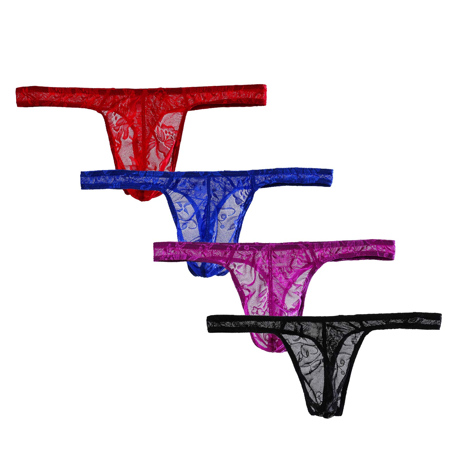 Buy Arjen KroosMen's Sexy Lace GString Thong Underwear Low Rise Tback