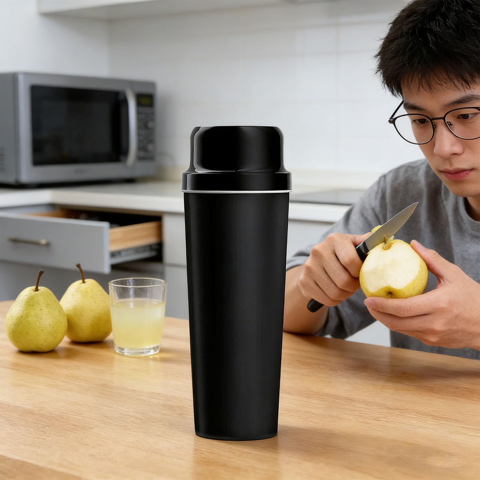 Pssopp Tasse Personnelle de Mélangeur de Presse-agrumes Portable, Bouteille de Shaker de Presse-agrumes Personnel électrique de 650 Ml pour Faire des, des Boissons Protéinées Nan