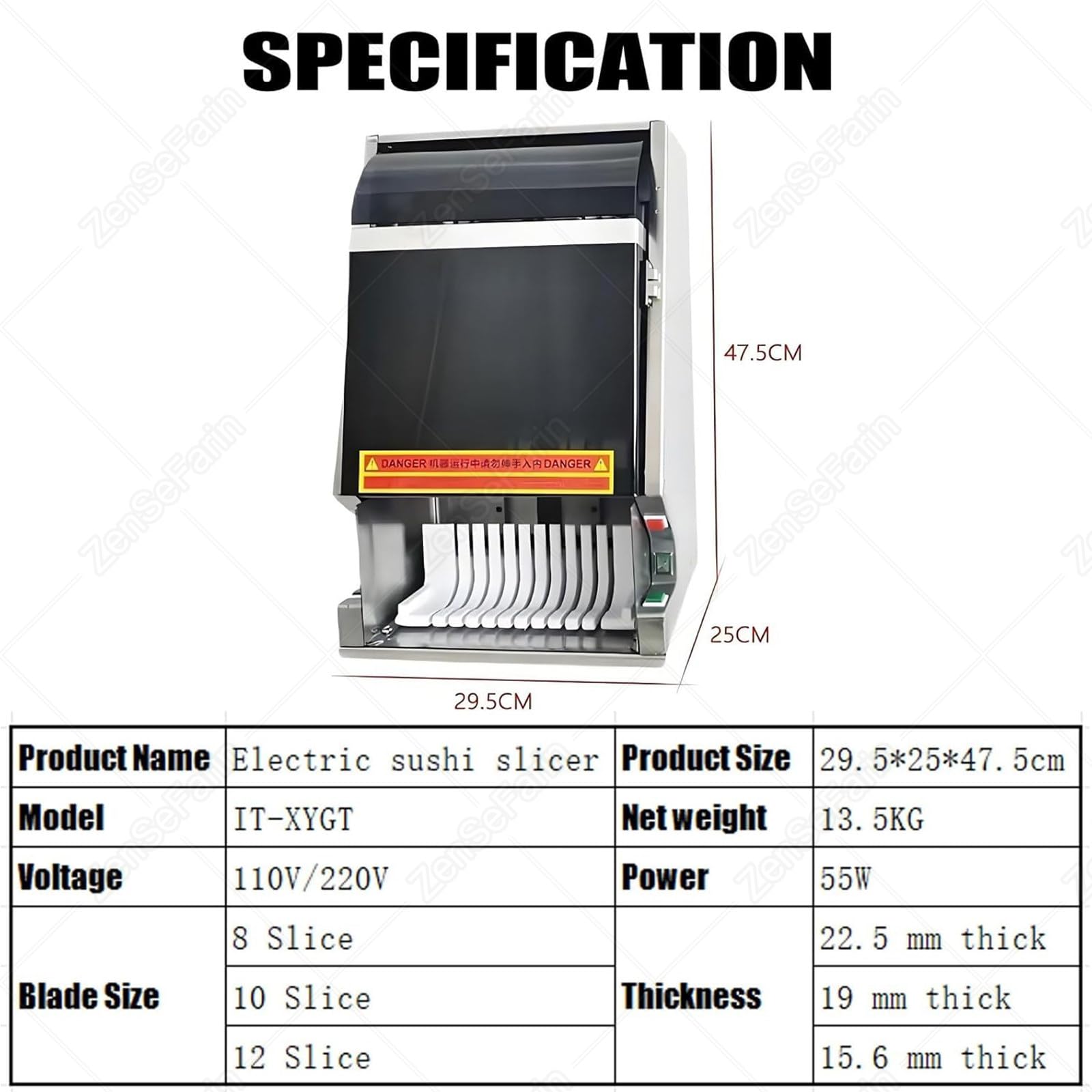 Kommerzieller automatischer Sushi Rollschneider,Multi-Shape Elektrischer Sushi-Maker für präzises 8/10/12-teiliges Schneiden,Edelstahl-Küchenausstattung für Restaurant,Küche Snackbar