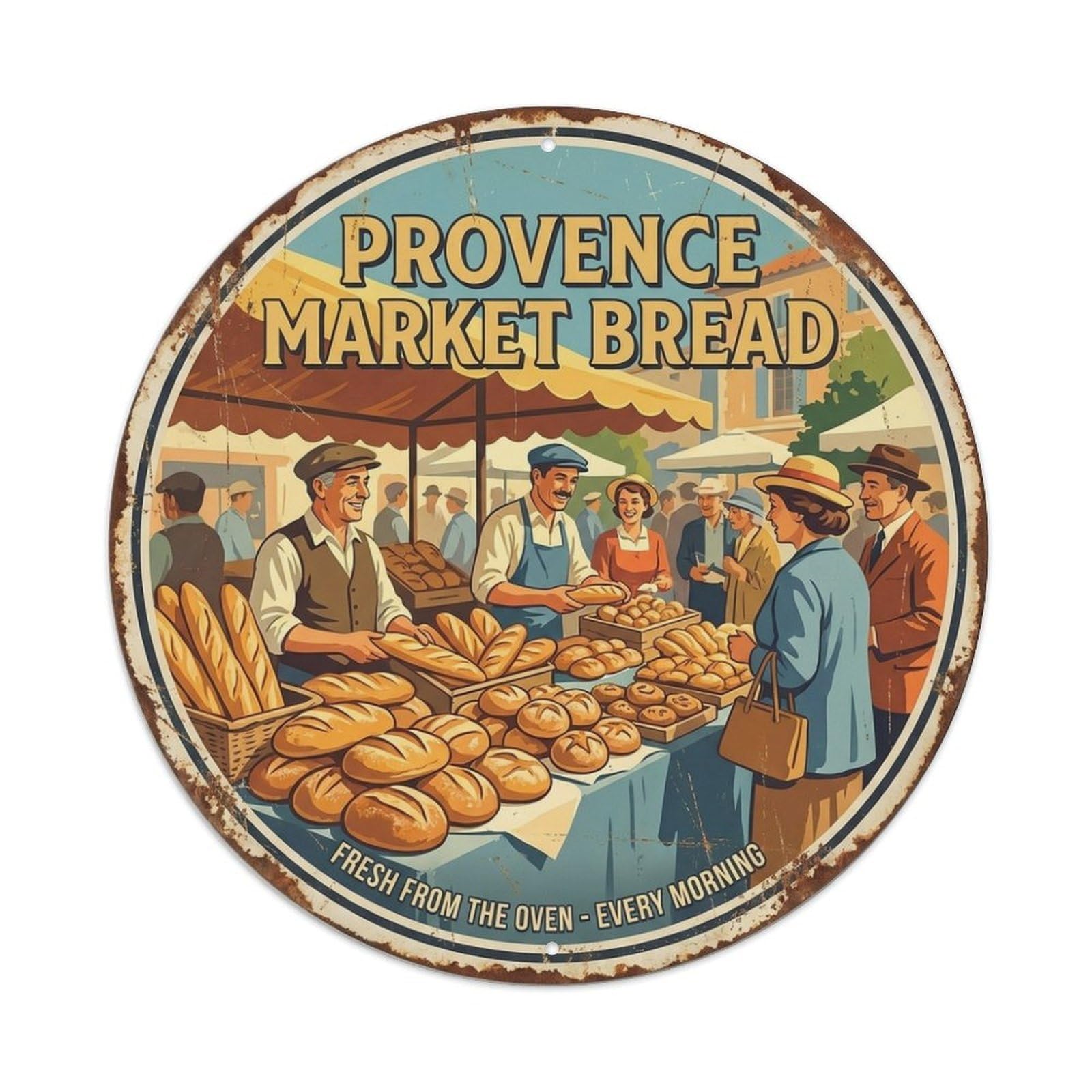 Culinary Travel Market Bread French Provence Metal Tin Sign