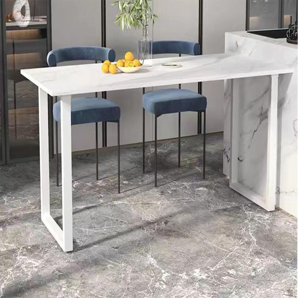 Zestaw 2 metalowych nóg do mebli, czarno-biało-złotych, kutych, żeliwnych nóg do stolików kawowych, krzeseł, ławek, wytrzymałych, 15,7 cala, białe nogi