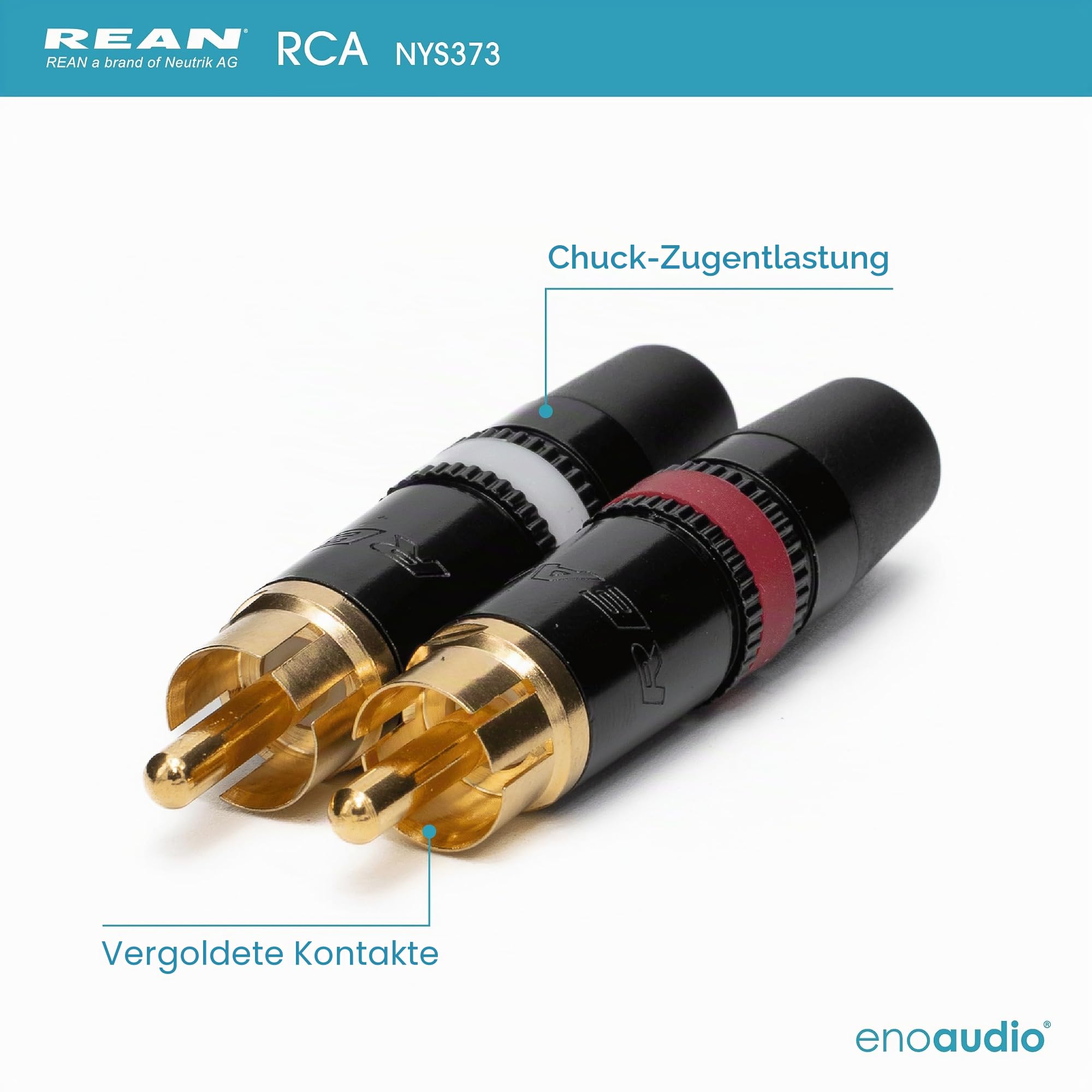 enoaudio Mogami 2534 Quad Stereo Paar (L,R) Audio Kabel | Neutrik Gold Cinch RCA | HiFi, 2,0 m