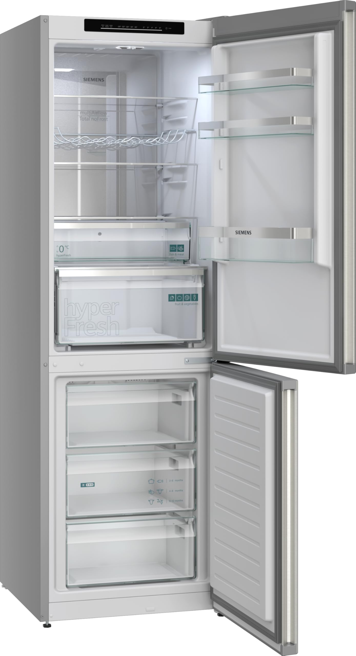Siemens iQ300 wolnostojąca lodówko-zamrażarka 186 x 60 cm, KG36NVICG, chłodzenie 218 l i zamrażanie 103 l, Total noFrost, bezproblemowe umieszczenie, szuflada hyperFresh 0°C, ochrona przed odciskami