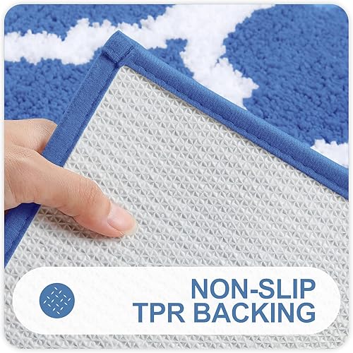 Miniatura 4 de OLANLY Juego de 2 alfombras de baño, alfombra de ducha de baño de microfibra y alfombra para inodoro en forma de U, lavable a máquina, Beige,Negro