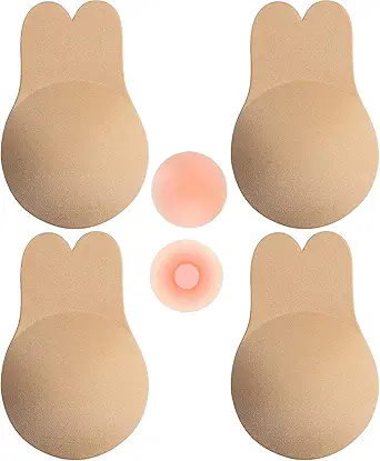 Kebei 3 Pairs 2023 Upgraded Sticky Bra: Adhesive Bra Invisible Silicone Bras Backless Bra Strapless Push Up Bras for Women