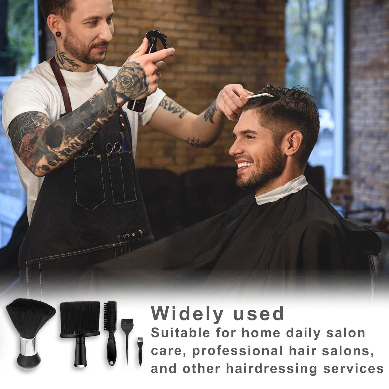 5 pezzi Spazzola per capelli per salone,Spazzola per parrucchiere,Pennello pulizia,Pennelli da parrucchiere,Pennello da barbiere,accessori per capelli,pulizia dei capelli,rimozione della polvere