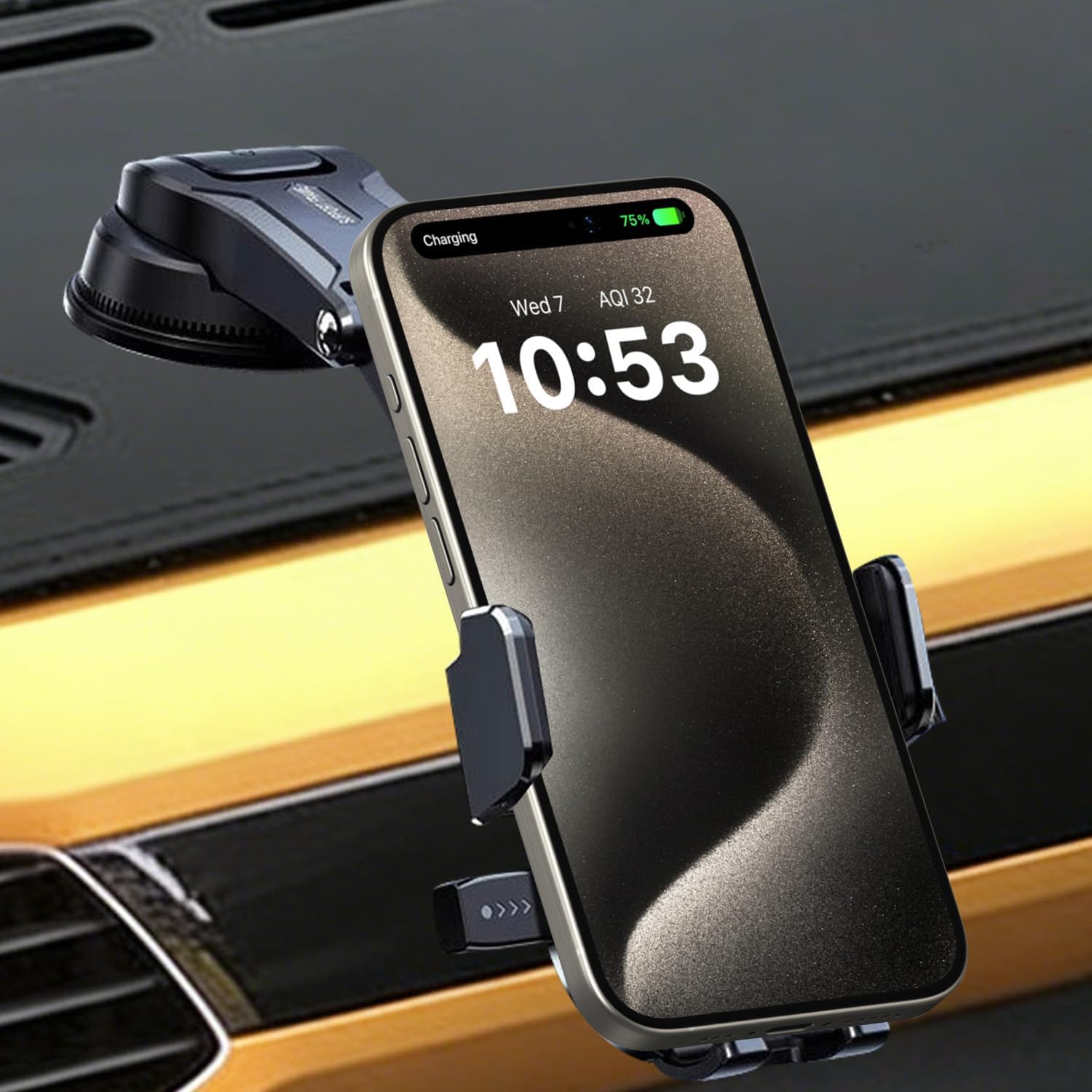 Car Smartphone Holder, 260° Foldable + Adjustable Height + Super Strong Vacuum Suction Cup, Mobile Phone Holder, Car Holder, Suction Cup Type, Stable, 360° Rotation, Notebook Type Case