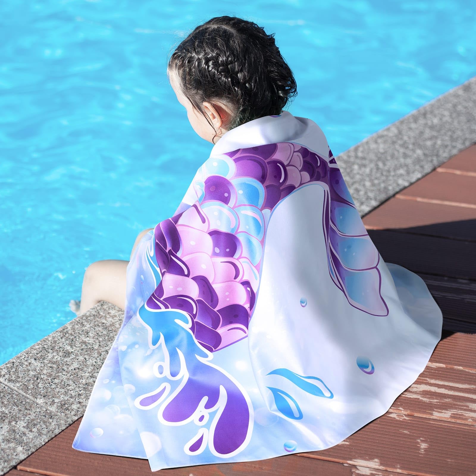 WERNNSAI Unicorn Beach Towel For Girls - 30" X 60" Quick Dry, Super Soft, Sand Free Swim & Bath Towel - View #8