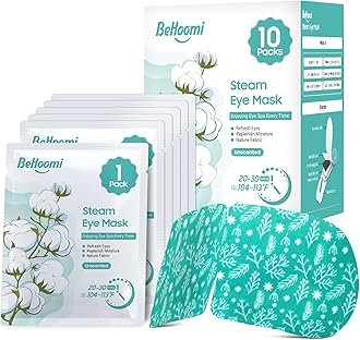 BeHoomi Steam Eye Mask, 10 Packs Heated Eye Mask, Self Heating Disposable SPA Warm Compress for Eyes Sleep Mask, Travel Essentials & Relaxation Gifts, Stocking Stuffers (Unscented)