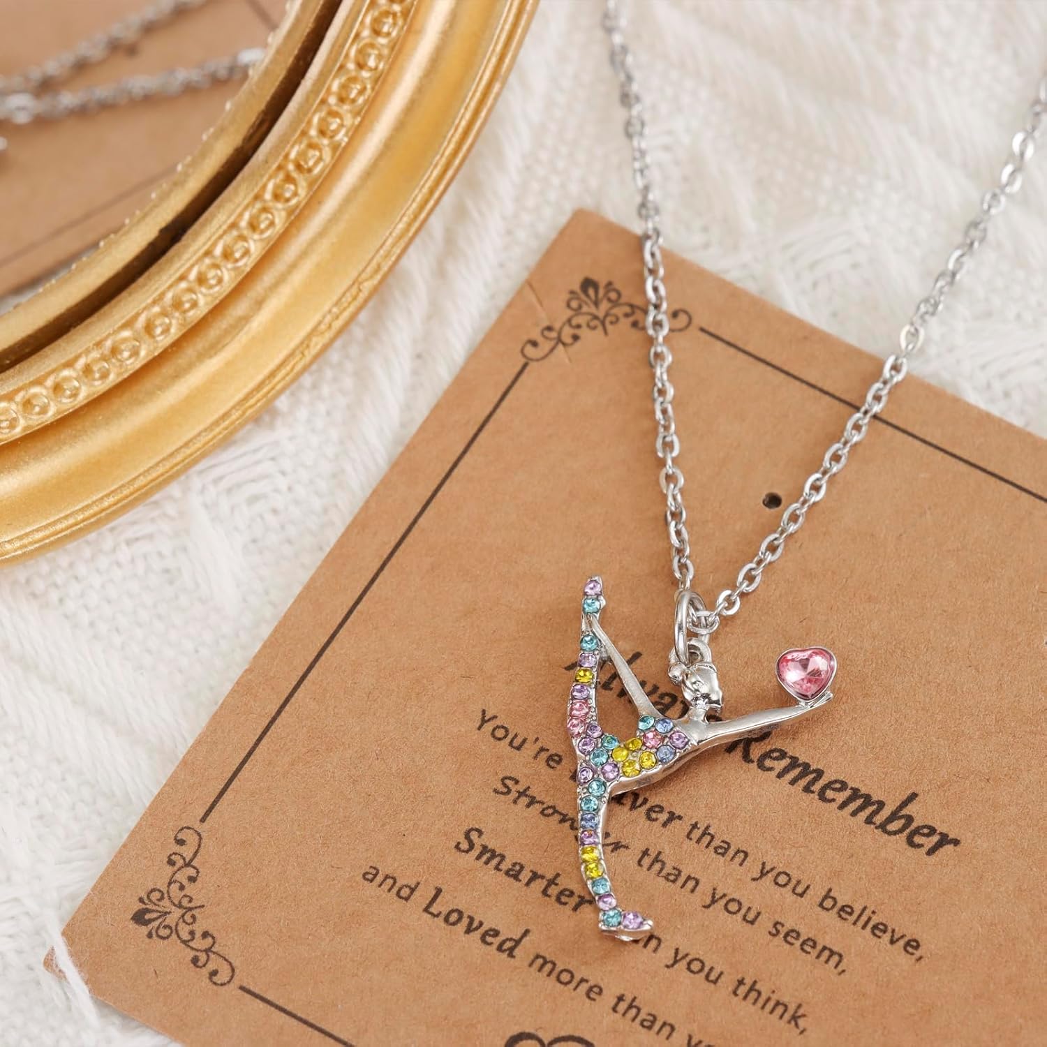 HUTIMY Gymnastics Jewelry Gifts for Women Her Female Gymnast Lovers Teacher Present Gymnastic Necklace - Image 4