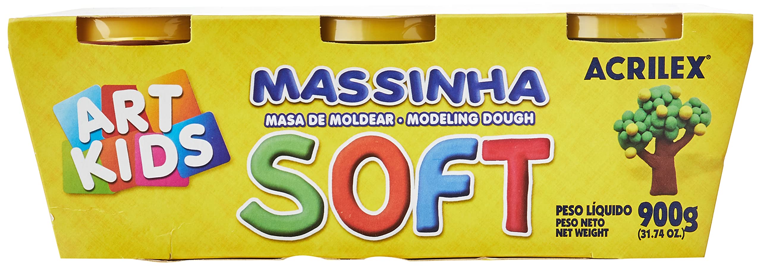 Massinha Modelar Soft com 6 Potes Acrilex