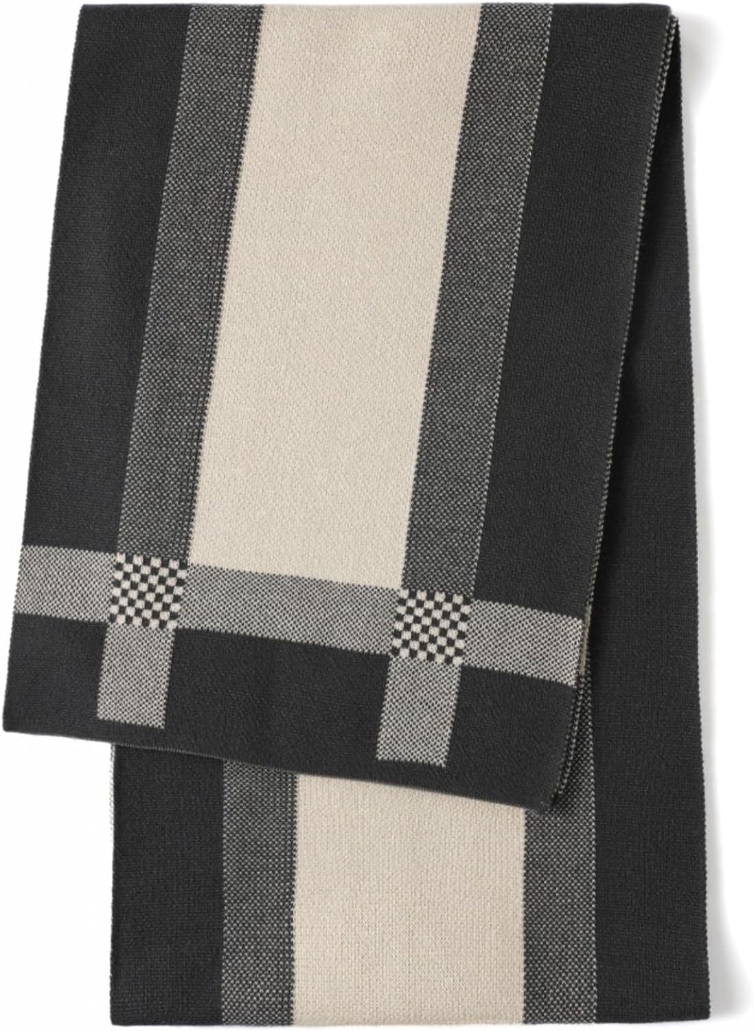 Adults' Plaid Scarf, Acrylic, Fashion Scarves with Fringe, Pure Color, Men Winter Knitted Long Wrap, Soft, 71 in, for Skiing, Parties, Office(B)