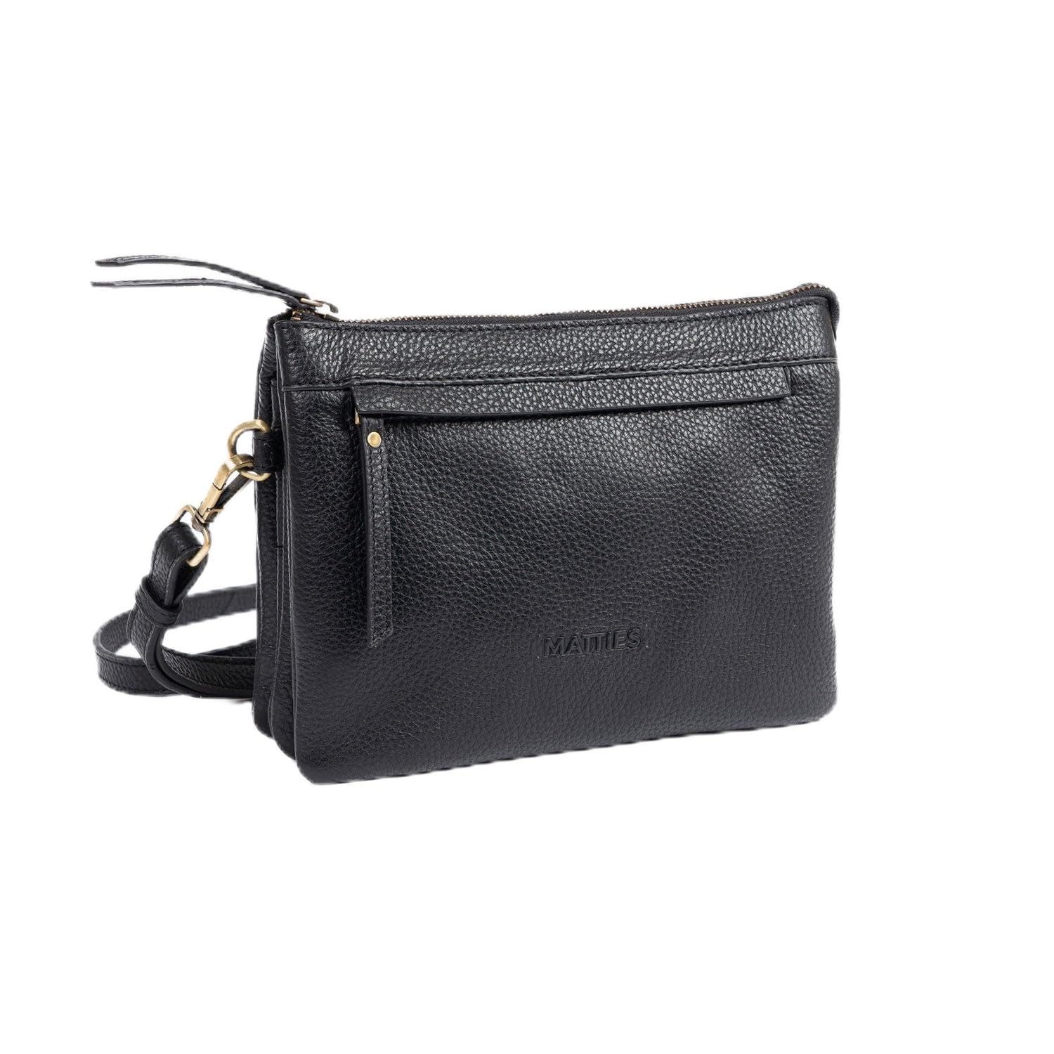 MATTIES Women's Floater/Leather Bags, Black/White, 7cm x 22,5cm x 17cm