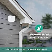 Vista 3 de Termómetro inalámbrico para interiores y exteriores, termómetro digital exterior de humedad con sensor impermeable IP66, retroiluminación LCD