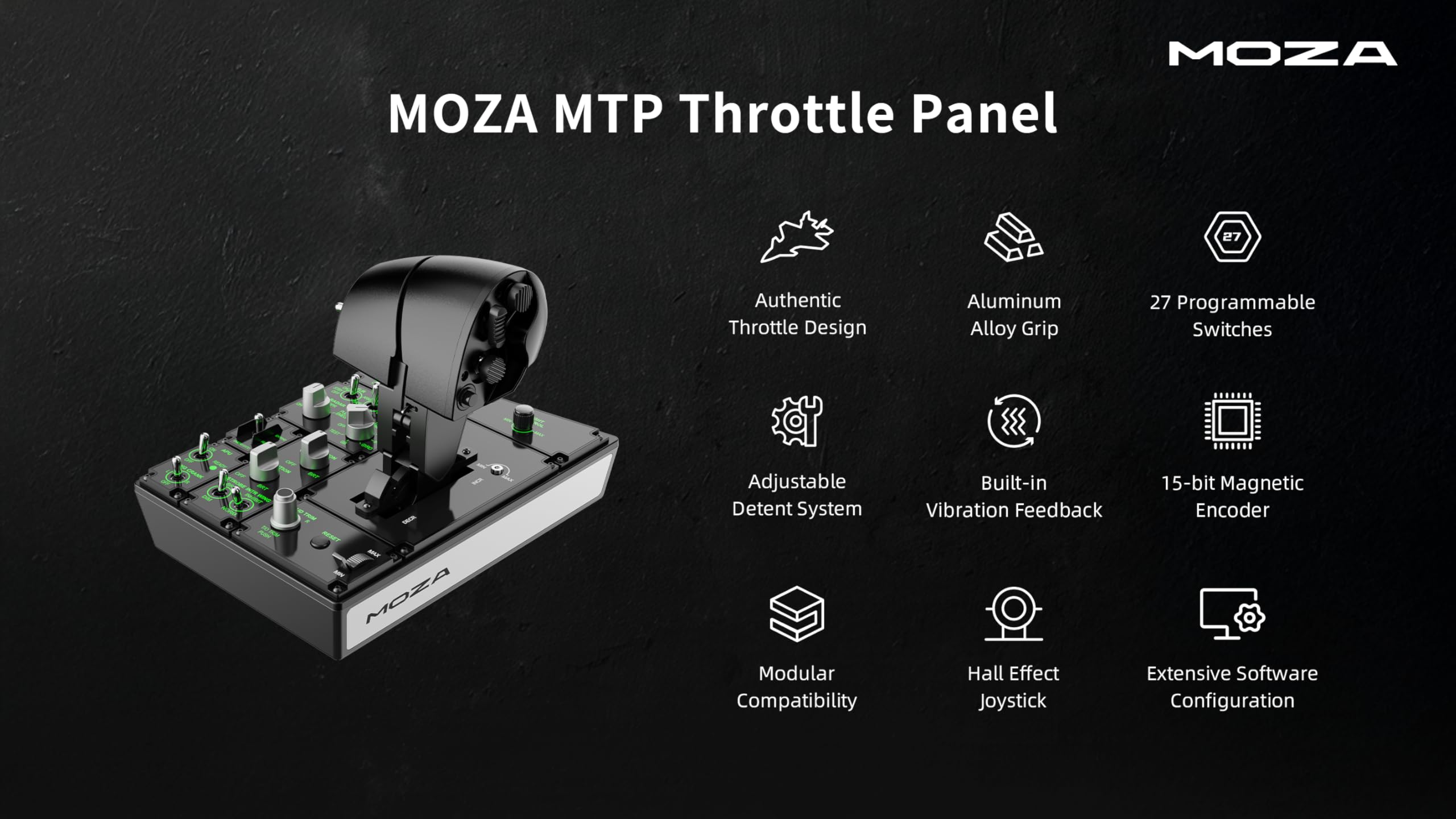 Amazon.com: MOZA MTP Throttle Panel for realistic aviation control